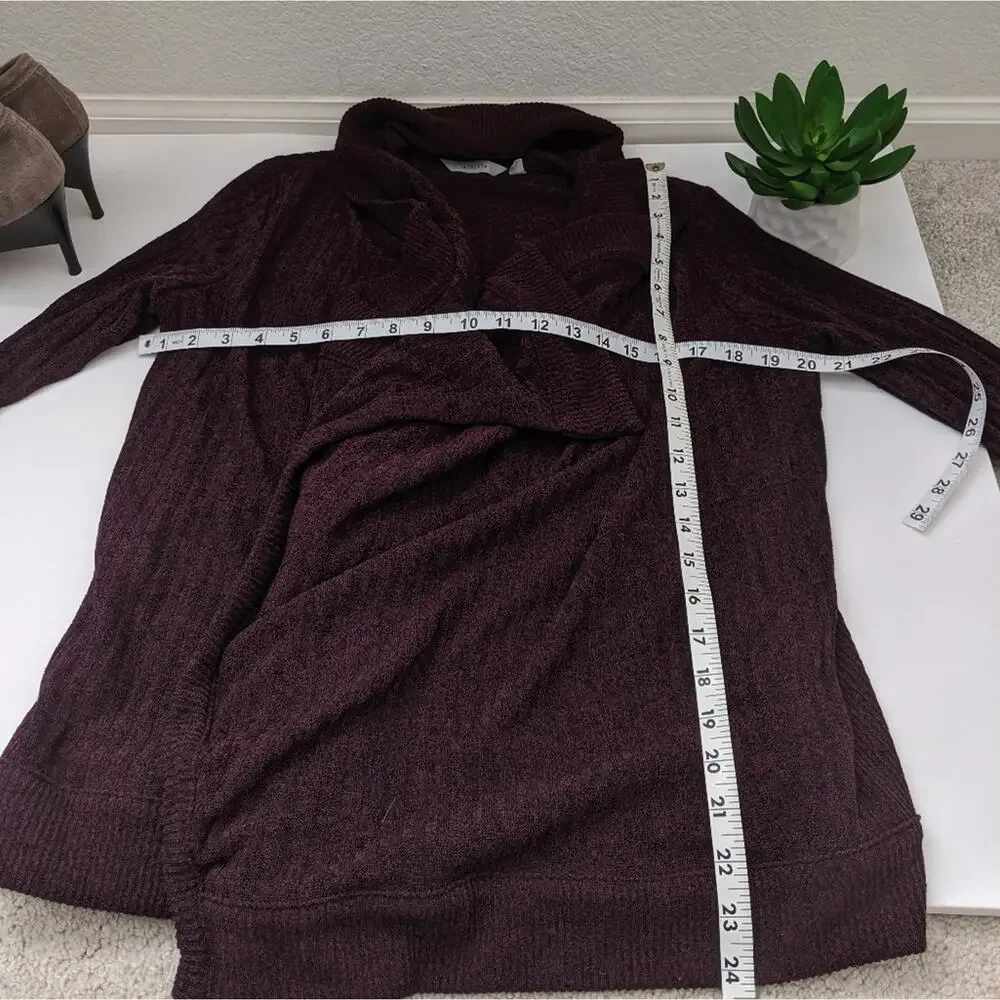 ATHLETA Tiburon Cardigan Sweater Ribbed Sleeve Purple Seasonless Waterfall XXS S
